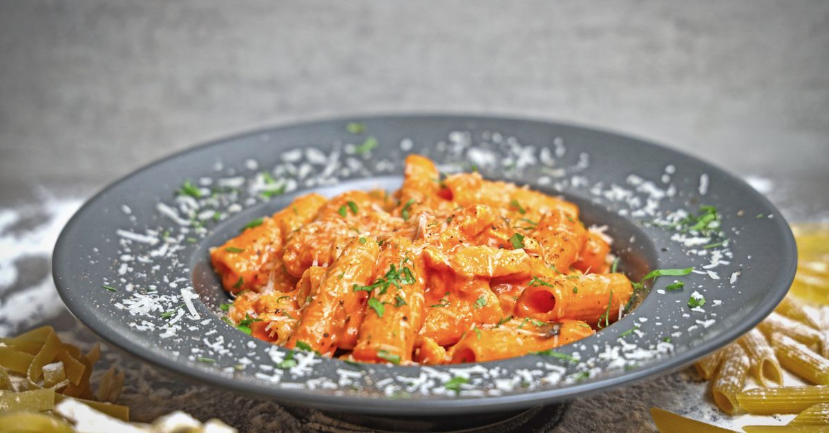 Creamy Tomato and Sausage Rigatoni